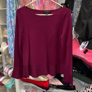 Merlot burgundy maroon Ann Taylor Long Sleeve light Sweater Size small